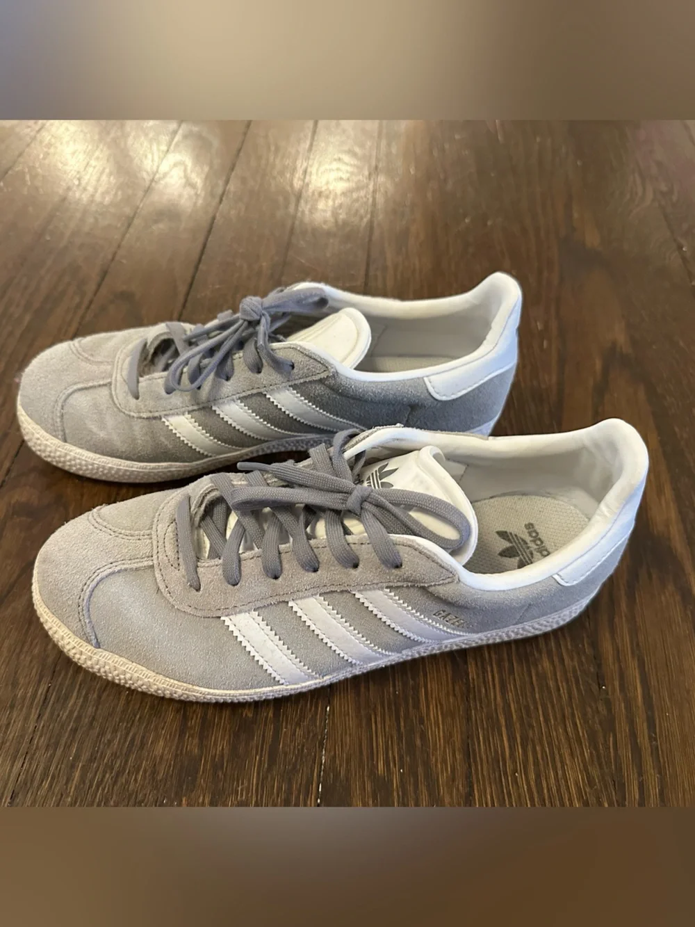 adidas gazelle Suede Sneakers - Light Gray & White